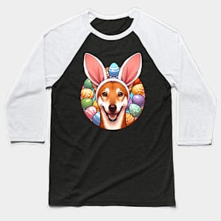 Cirneco dell'Etna with Bunny Ears Celebrates Easter Baseball T-Shirt